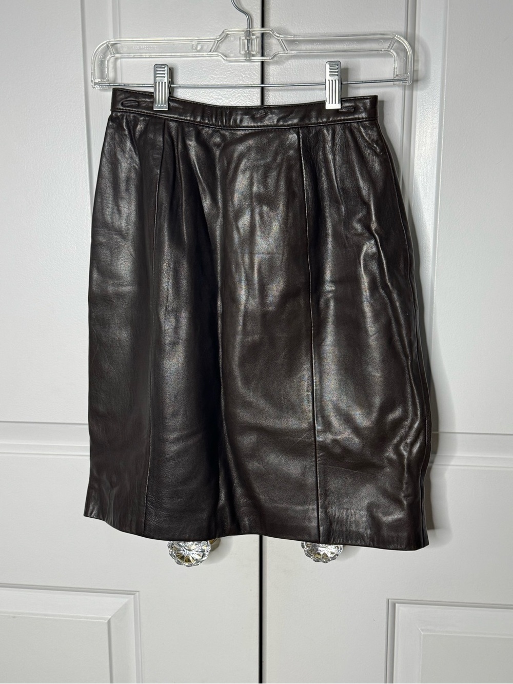 Women's Black Leather Pencil Skirt